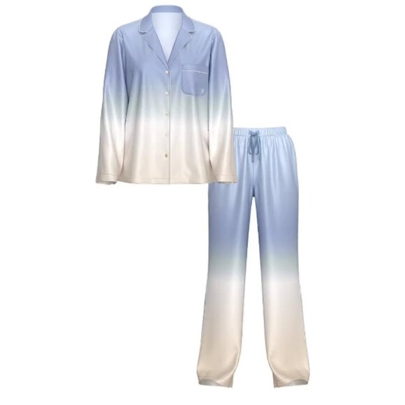New! Victoria's Secret Satin Blue Ombre Pajama Set Size XXL nwot 47505 - Picture 1 of 16